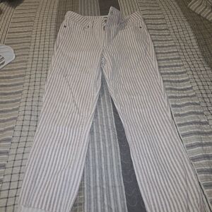 PAIGE Women's Skinny Jeans - White and Pink Stripes